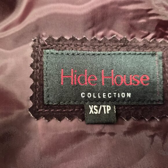 VTG Hide House Collection Eggplant Suede Parka Coat XS (Fits M) Canada NWT Y2K - Picture 4 of 14